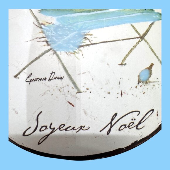 Christmas Wall Hanging Décor Set Of 3 Joyeux Noël Cynthia Dunn Rustic Ornaments - Picture 6 of 6